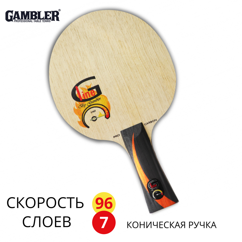 Основание ракетки для настольного тенниса GAMBLER GLINE X FAST CARBON FLARED  #1