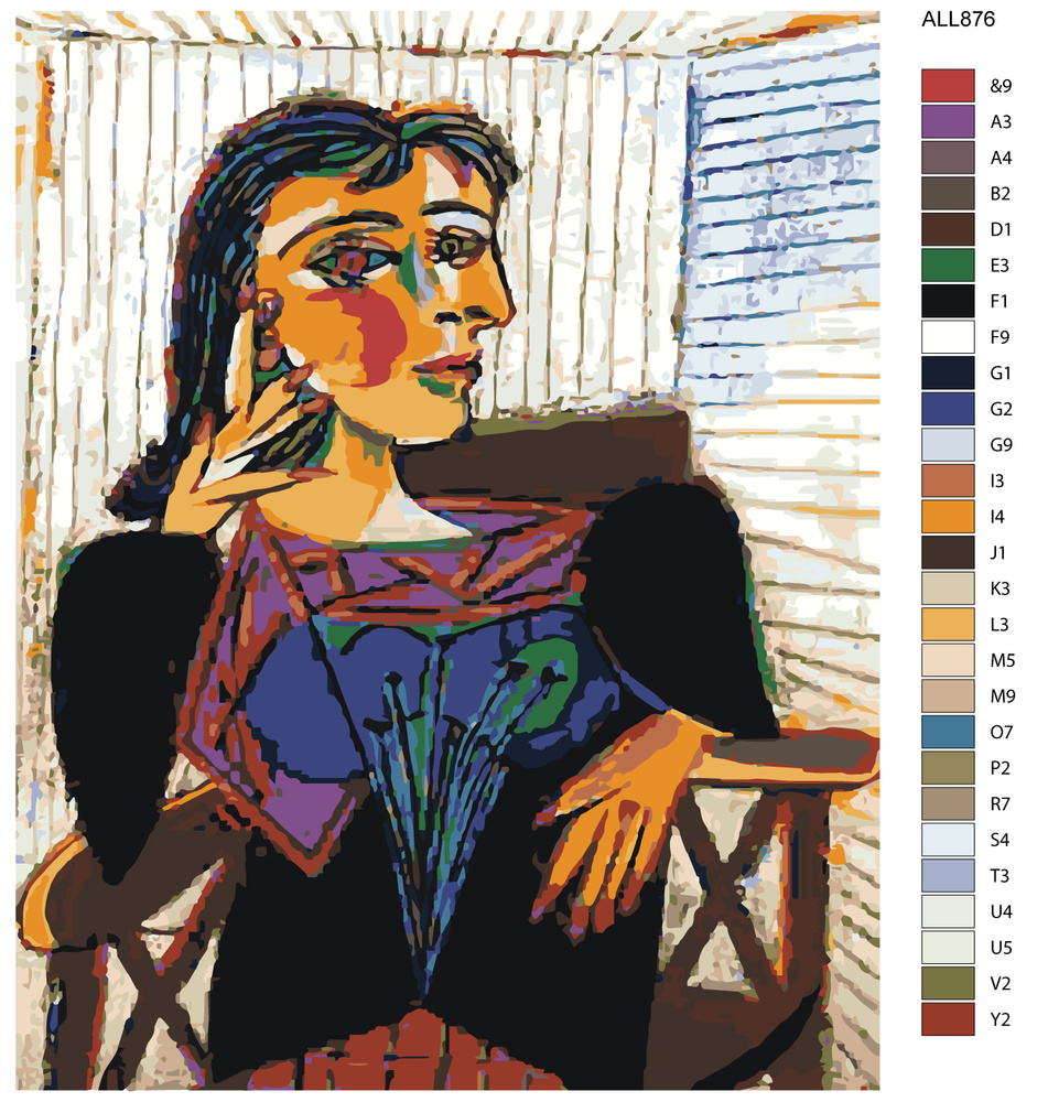 Картина по номерам "Портрет Доры Маар" Пабло Пикассо ALL87 40х50  #1