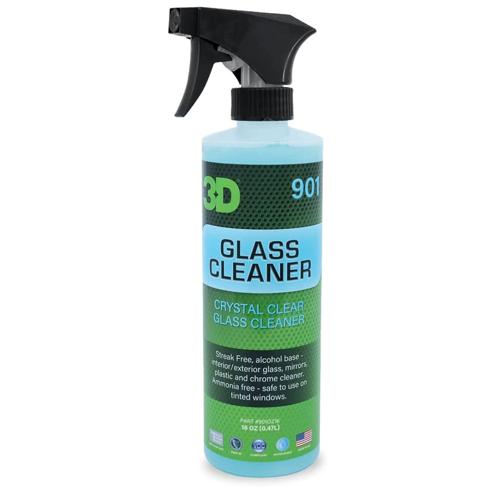 очиститель стекол спиртовой 901 GLASS CLEANER 3D (спрей, 473мл) #1