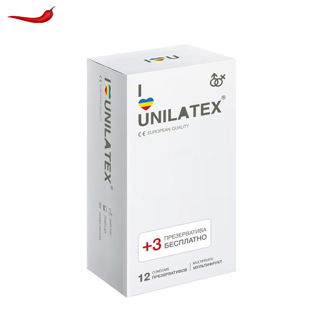 Презервативы UNILATEX Multifrutis / презервативы ароматизированные / презервативы цветные /12 шт + 3 #1