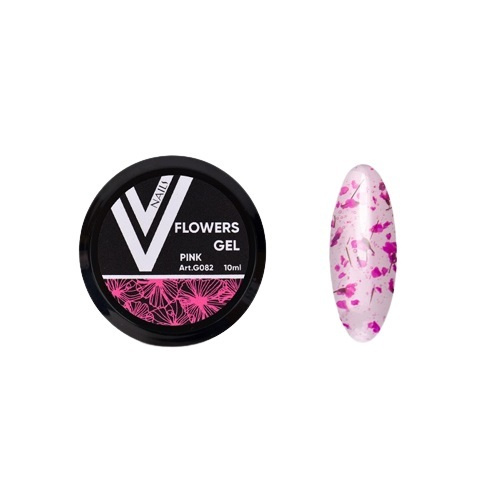 Vogue Nails Гель с сухоцветами Flowers Pink  10 мл #1