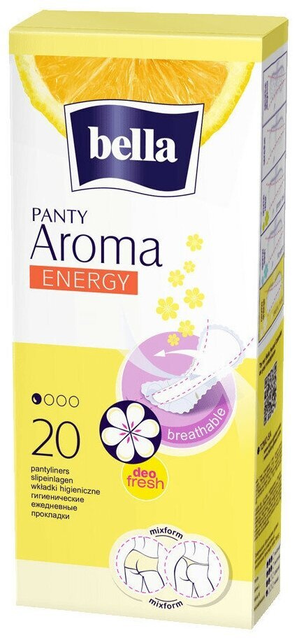 Прокладки ежедневные BELLA Panty ультратонкие упаковка 20шт Aroma energy, 5 упаковок  #1