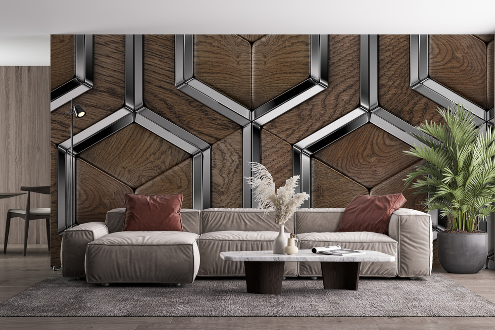 Фотообои на стену флизелиновые 3D "Роскошная плитка" 400х270 в спальню, на кухню, в гостиную.  #1