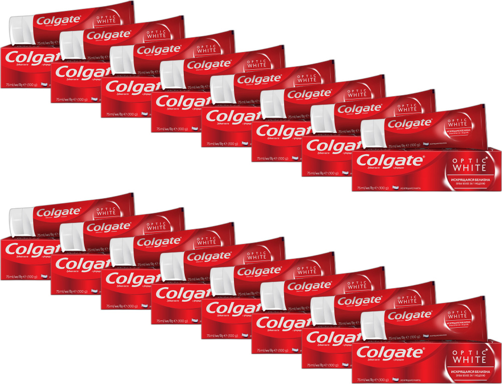 Зубная паста Colgate Optic White Искрящаяся белизна, комплект: 16 упаковок по 75 мл  #1