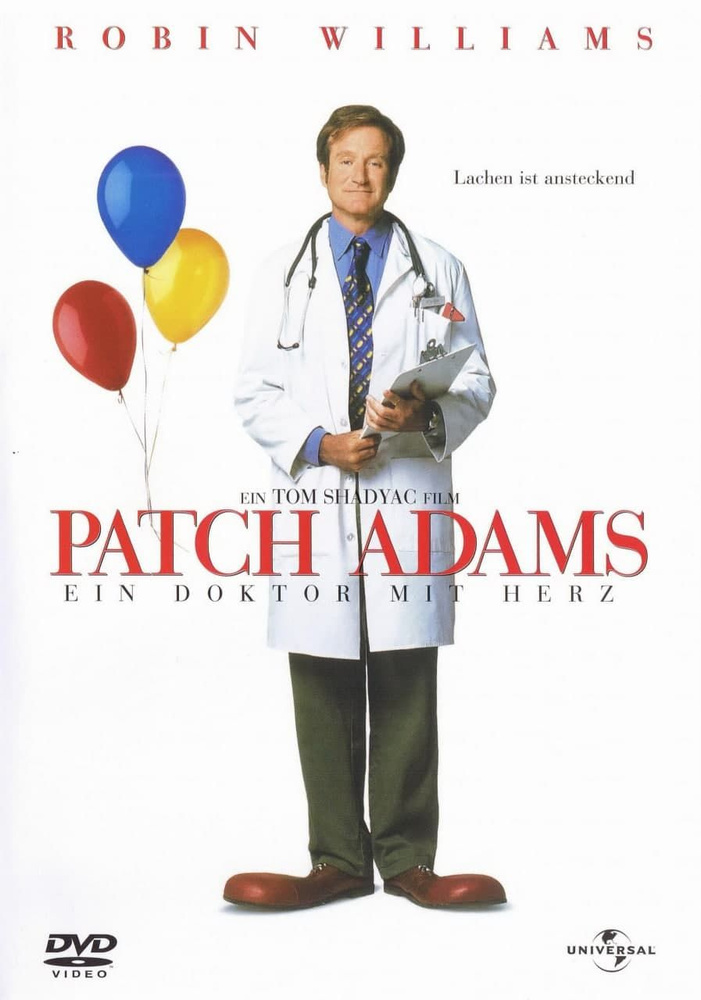 плакат, постер Целитель Адамс (Patch Adams, 1998г) на бумаге, размер 21х30см  #1