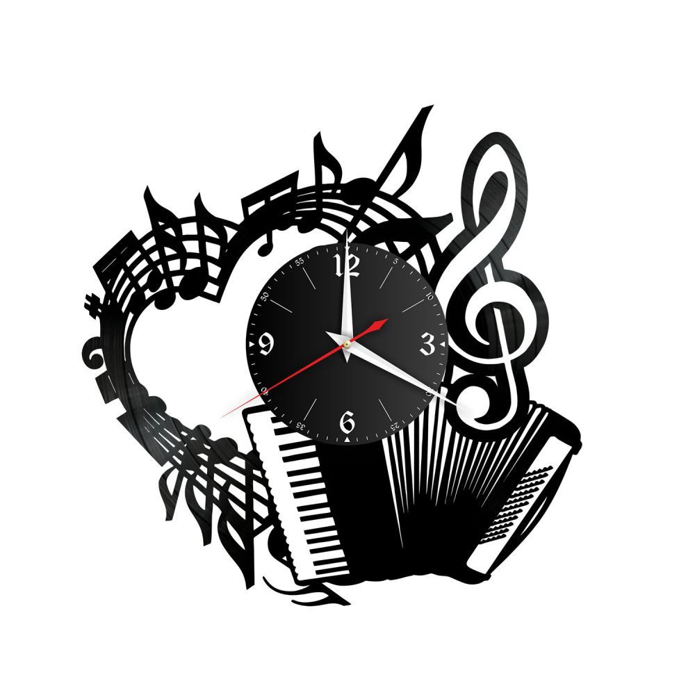 RedLaser Настенные часы "Музыка (Гармонь) из винила, №23 ", 30 см  #1