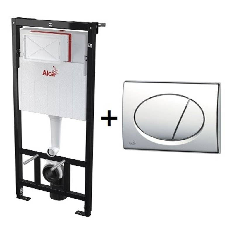 Комплект AlcaPlast 3в1 : система инсталляции AM101/1120 с белой кнопкой M70 AM101/1120-3:1 RU M70-0001 #1