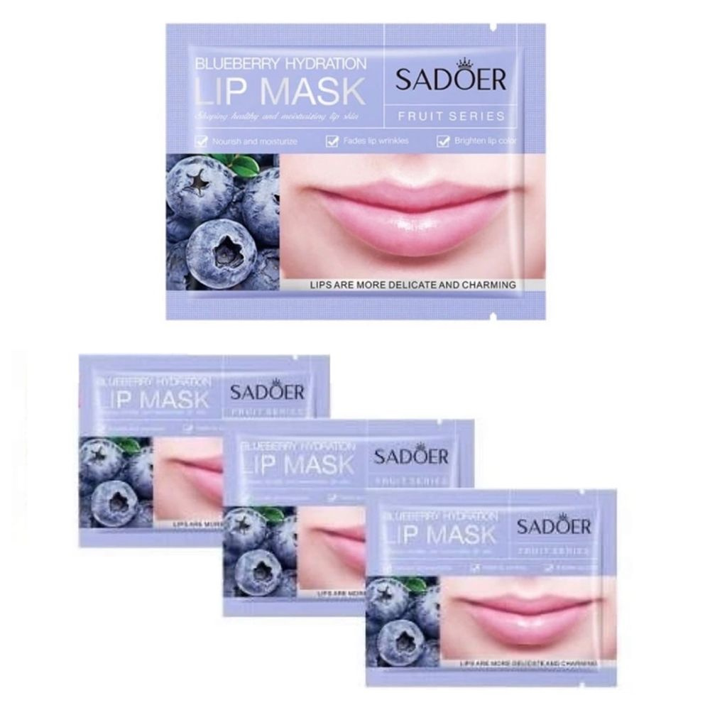 SADOER/ Патчи гидрогелевые для губ с экстрактом черники Blueberry Hydration Lip Mask-10штук  #1