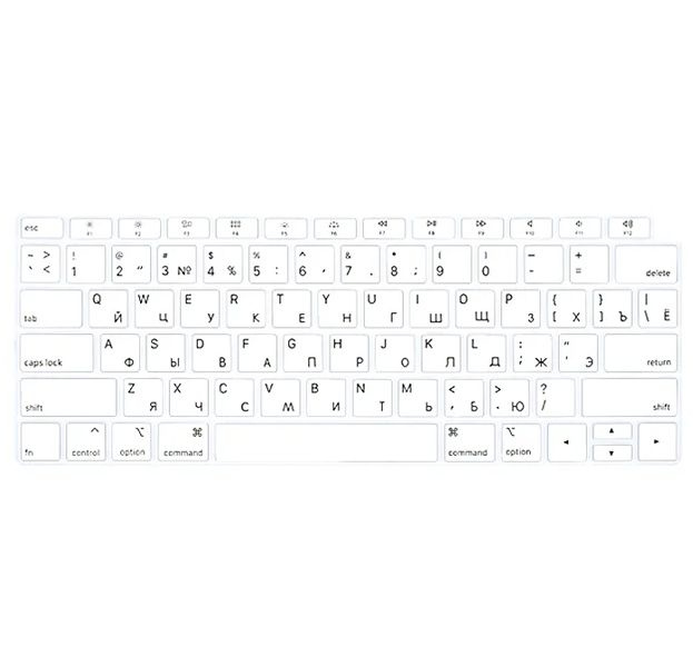 Белая силиконовая накладка на клавиатуру для Macbook Air 13 2018 - 2019 (US)  #1
