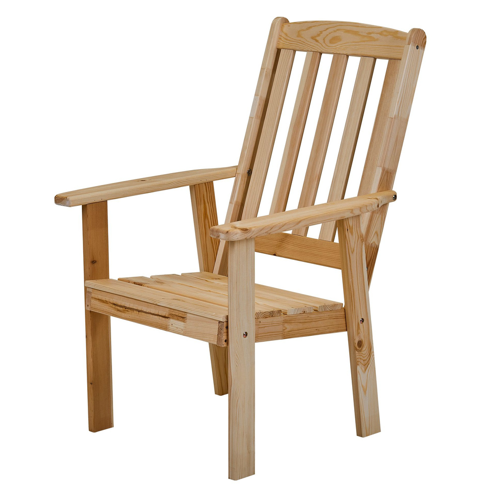 Кресло деревянное для сада и дачи с высокой спинкой, РОЗЕНБОРГ  #1