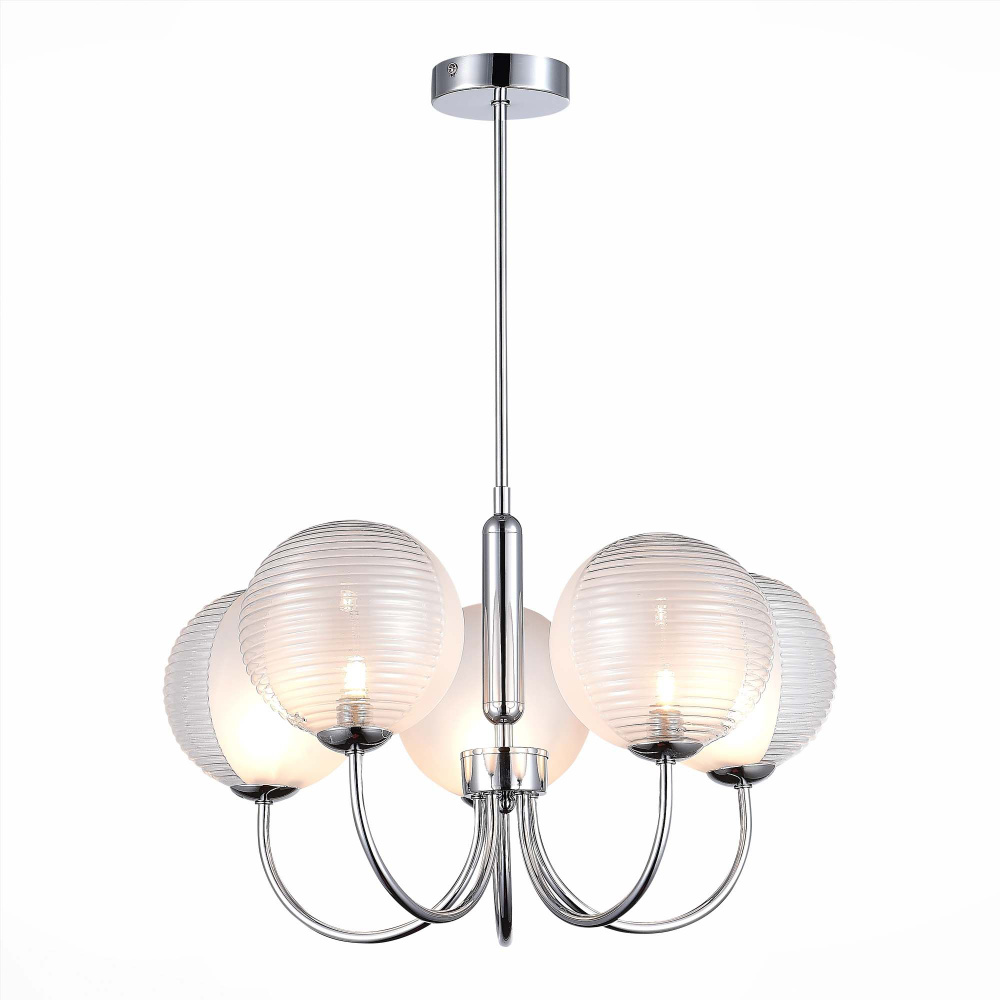 Светильник подвесной EVOLUCE цвет прозрачный коллекция AVEIRO в стиле Modern цоколь G9 ламп 5х5W, SLE1096-103-05 #1