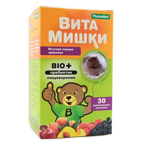 ВитаМишки Bio+ пребиотик пастил жеват 2500 мг бан пласт №30 #1