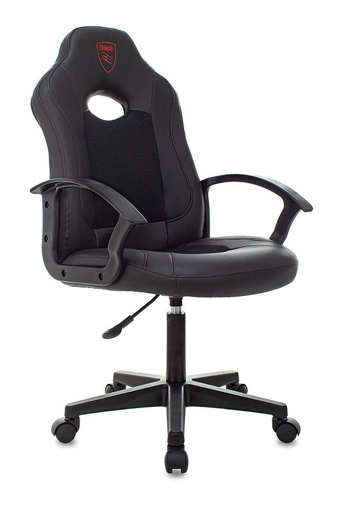 Бюрократ Игровое компьютерное кресло ZOMBIE 11 LT, Экокожа черная/Ткань черная  #1