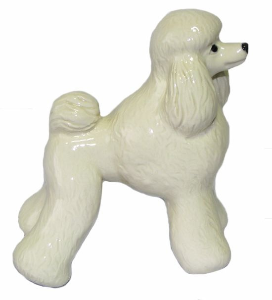 Фарфоровая фигурка собаки породы Пудель  (окрас белый) #1