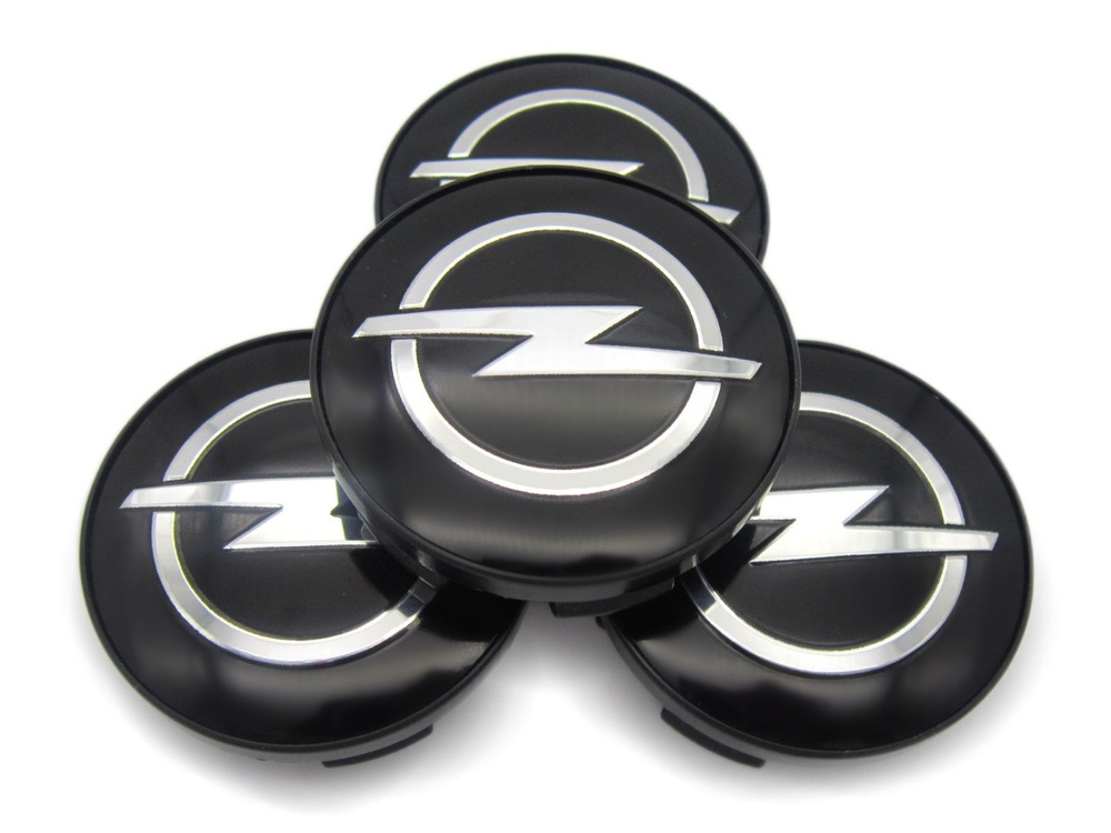 Колпачки, заглушки на литые диски СКАД Опель черный, 56/51/12 мм, комплект 4 шт.  #1