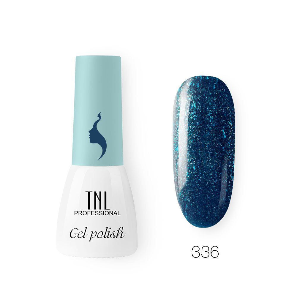 Гель лак для ногтей синий с блестками TNL 8 Чувств Mini №336 (3,5 мл.)  #1