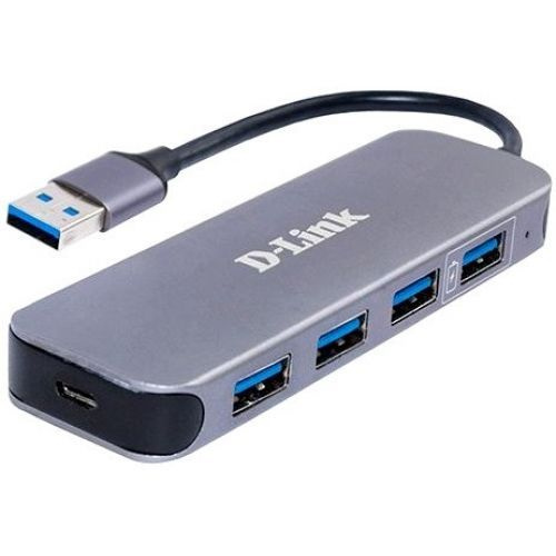 Концентратор разветвитель 4 x USB 3.0 D-Link DUB-1340/D1A серый/черный, опция внешнего подключения  #1