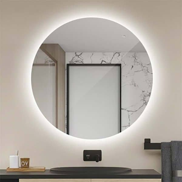 Зеркало круглое D140 для ванной с холодной LED-подсветкой и взмахом руки  #1