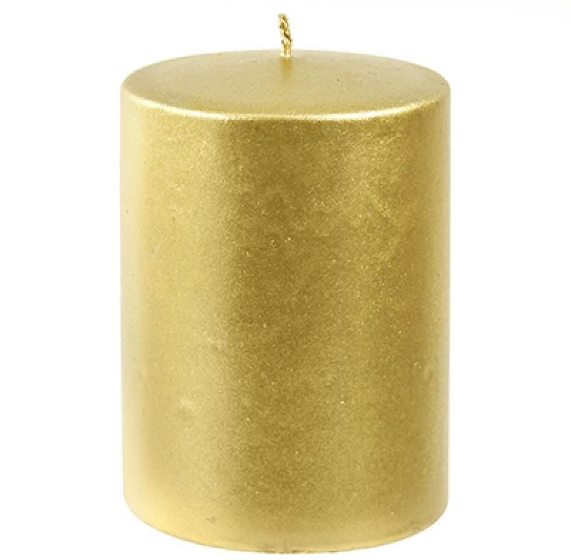 Свеча столбик золото 63х90мм #1