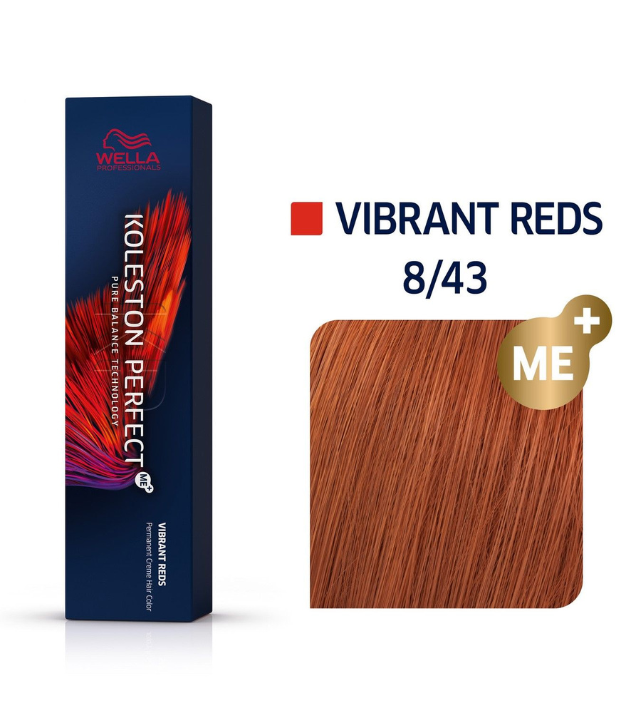 Wella Professionals Koleston Perfect Me+ Профессиональная стойкая крем-краска для волос 8/43 Боярышник, #1