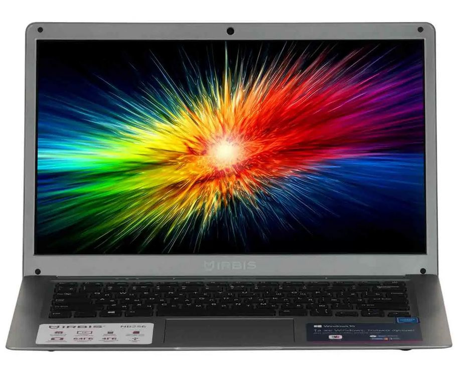 IRBIS NB256 (NB256) Ноутбук 14", Intel Celeron N3350, RAM 4 ГБ, eMMC 64 ГБ, Без видеокарты, Windows Home, #1