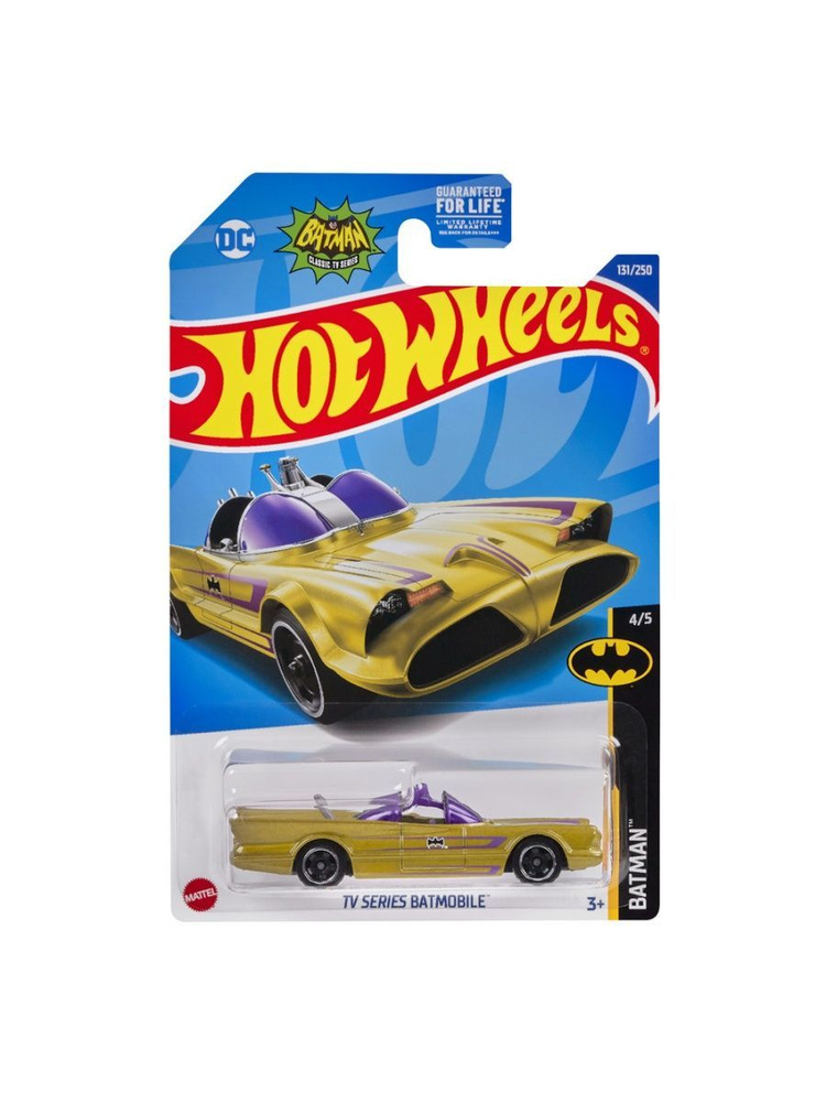 HCW61 Машинка металлическая игрушка Hot Wheels коллекционная модель TV SERIES BATMOBILE золотистый  #1