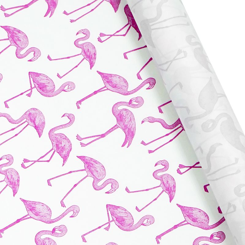 Крафт-бумага "Розовый Фламинго" / рулон 1 шт. / 10*0,72 м #1