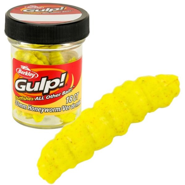 Приманка Berkley PowerBait Honey Worm Yellow #1