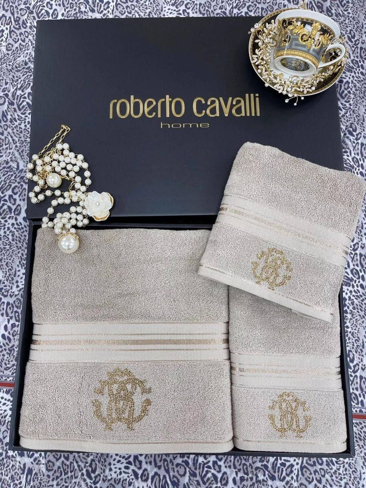 Roberto Cavalli Набор полотенец для лица, рук или ног, Махровая ткань, Хлопок, 70x140, 50x100, 30x50 #1