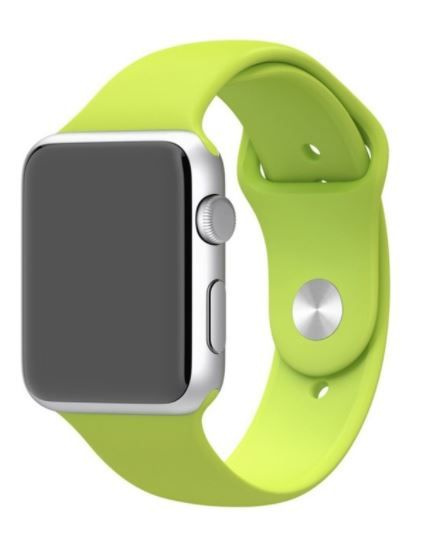 Силиконовый ремешок для Apple Watch 38 40 mm S, ярко салатовый #1