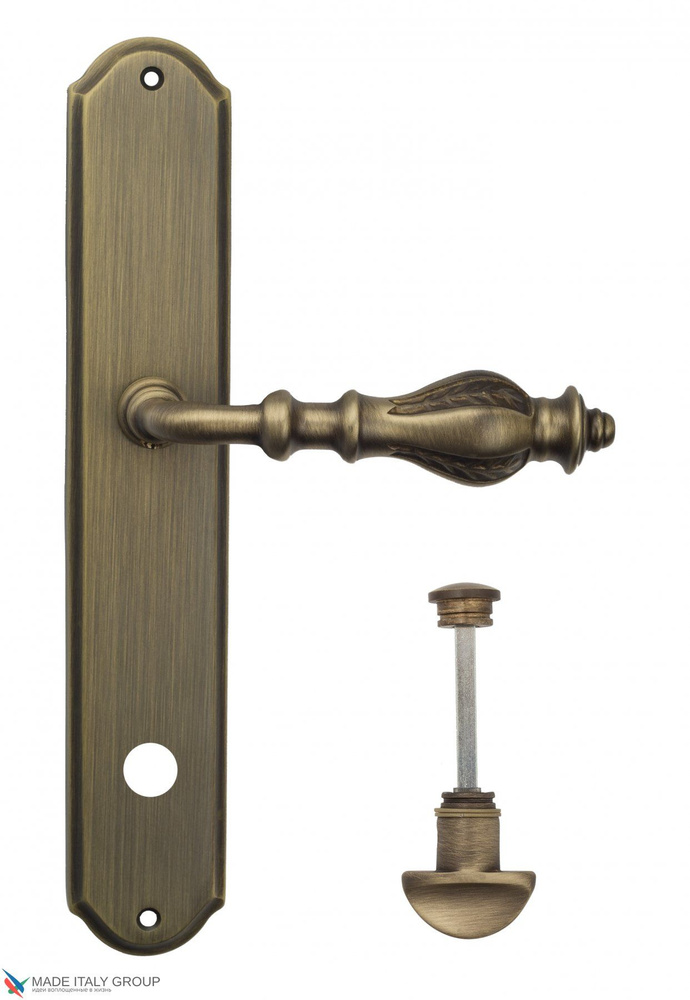 Дверная ручка на планке Venezia GIFESTION WC-2 PL02 матовая бронза #1
