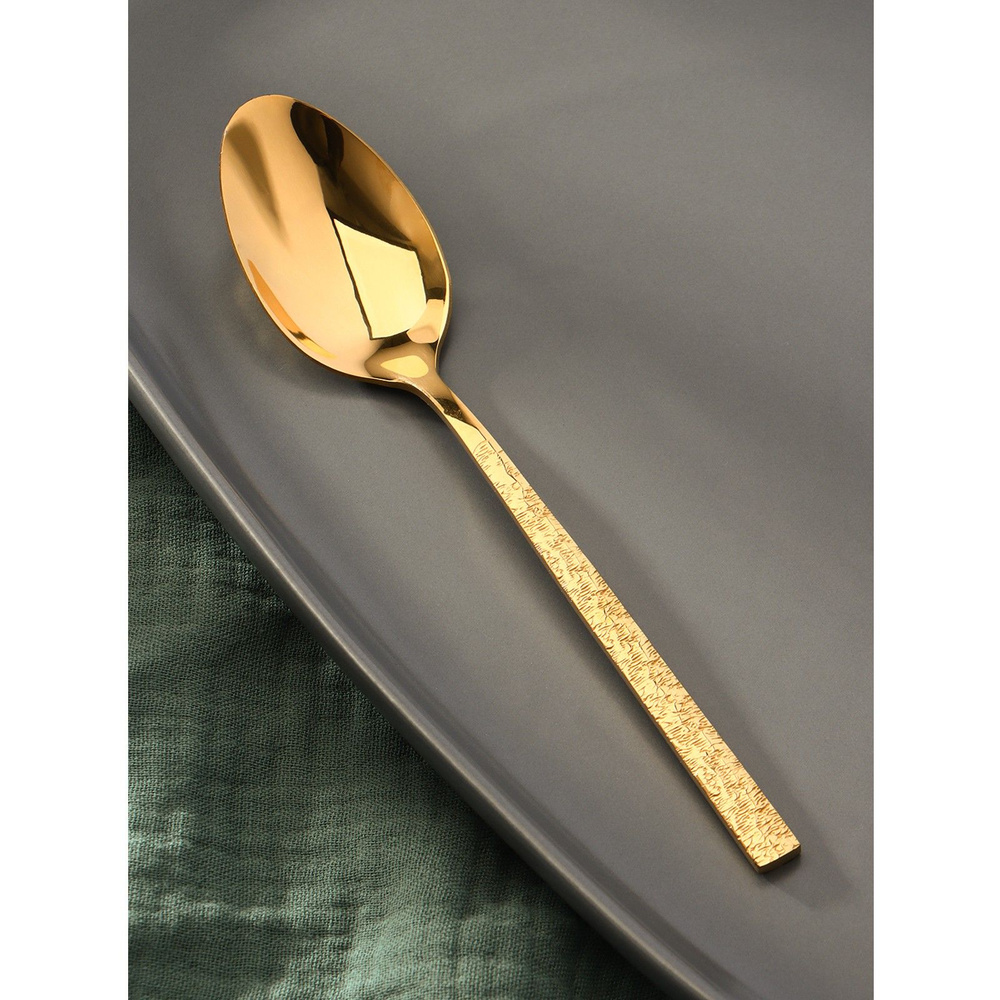 Ложка чайная Magistro "Лин GOLD", 16х3,1 см, на подвесе, цвет золотой  #1