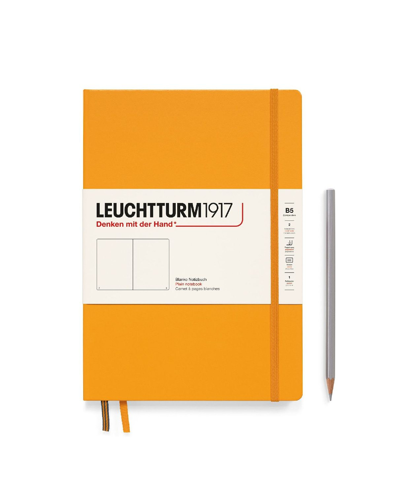 Блокнот Leuchtturm1917 Classic B5 (17.8x25.4см), 80г/м2, 219 стр. (109 л.), без разметки, твердая обложка #1