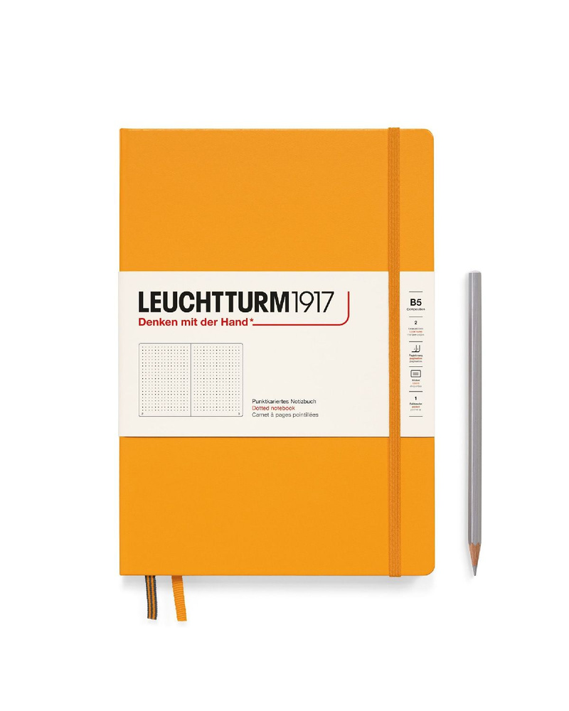 Блокнот Leuchtturm1917 Classic B5 (17.8x25.4см), 80г/м2, 219 стр. (109 л.), в точку, твердая обложка #1