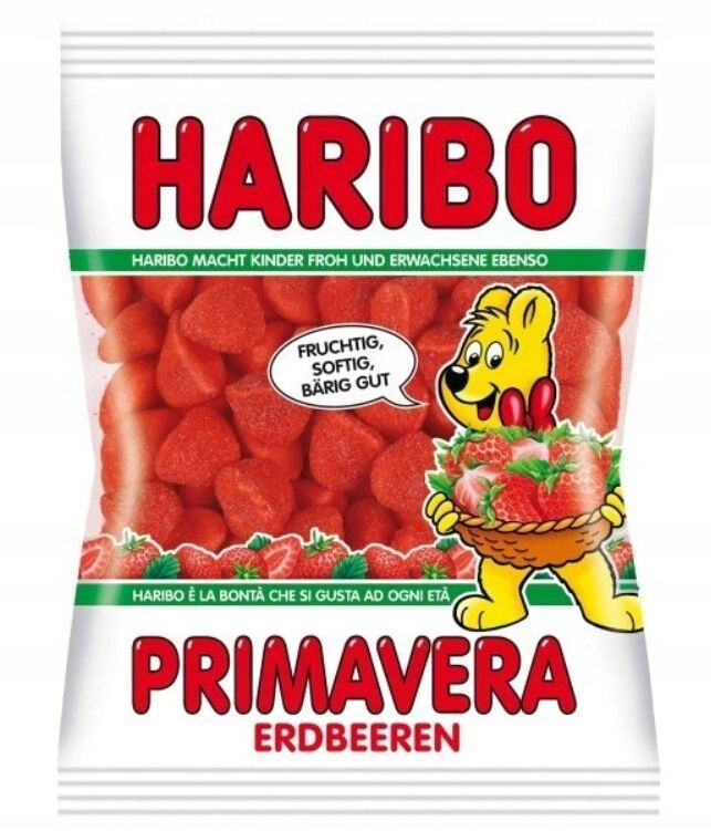 Мармелад жевательный Haribo Primavera Erdbeeren/ Мармелад Харибо с зефиром в клубничной оболочке,100гр(Германия) #1