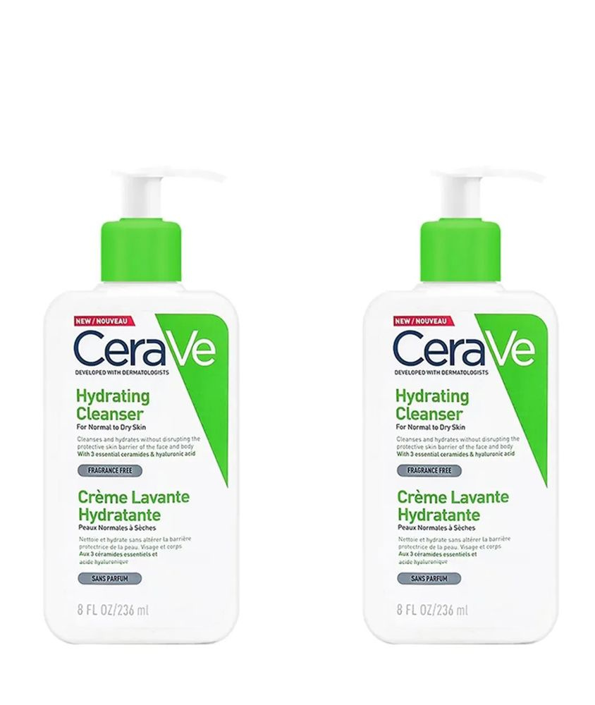 CeraVe Крем-гель увлажняющий очищающий для нормальной и сухой кожи лица и тела, 236 мл,2 бутылки  #1