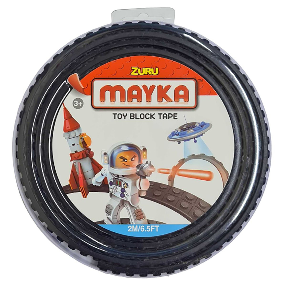 Гибкая лента-скотч для конструкторов Zuru "Mayka" 2м/1.5см, силиконовая лента для минифигурок черная #1
