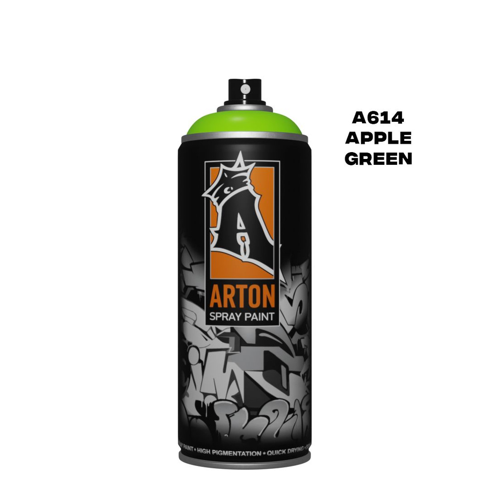 Аэрозольная краска для граффити и дизайна Arton A614 Green Apple 520 мл (салатовый)  #1