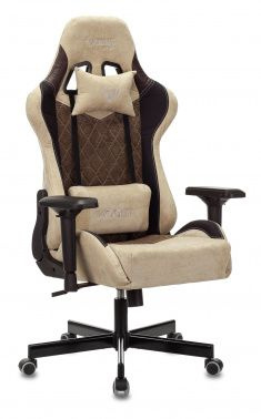 Кресло Zombie VIKING 7 KNIGHT коричневый/бежевый текстиль/эко.кожа  #1