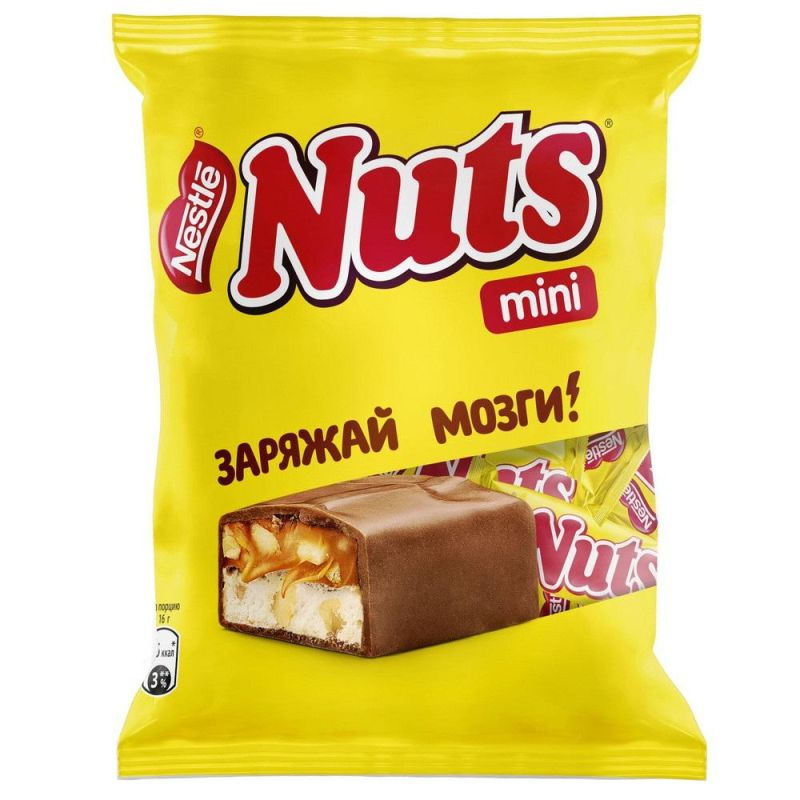 Nestle, Шоколадный батончик Nuts Mini,148г #1