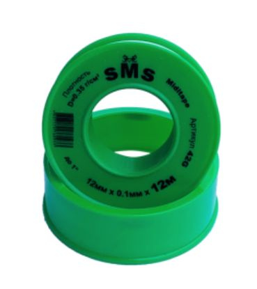 Лента-фум "SMS" 12 мм х 0.1 мм, длина 12 метров, плотность 0,35 г/см3  #1