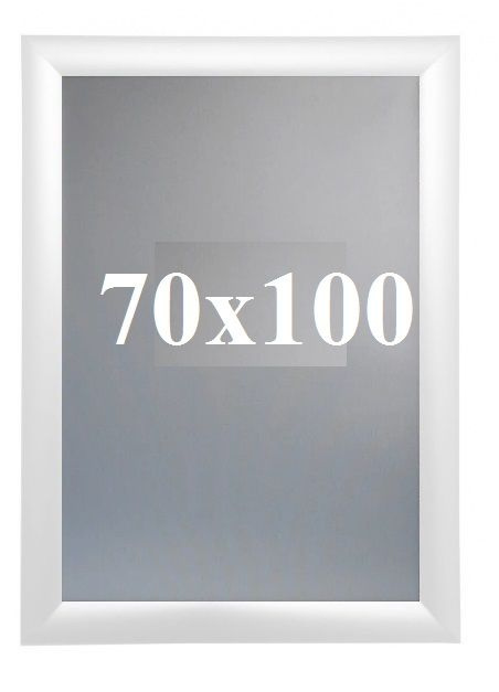 РУРАМ Фоторамка "Рамка алюминиевая Клик, 70*100, прямой угол, Белый, защелкивающийся профиль"  #1