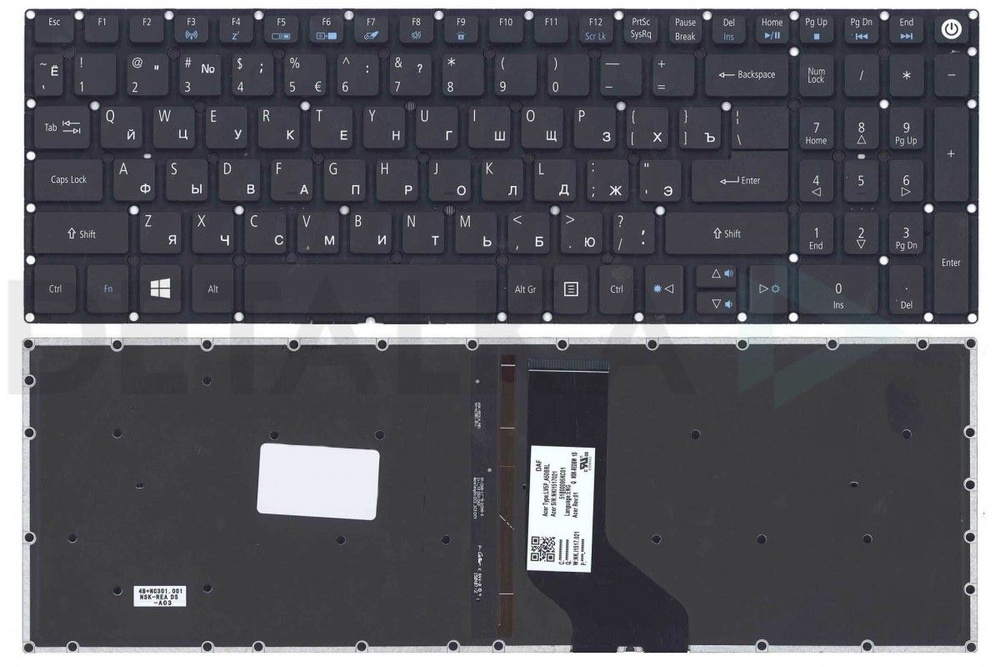 Клавиатура для ноутбука ACER Aspire ES1-311, ES1-523, ES1-533, черная с ...