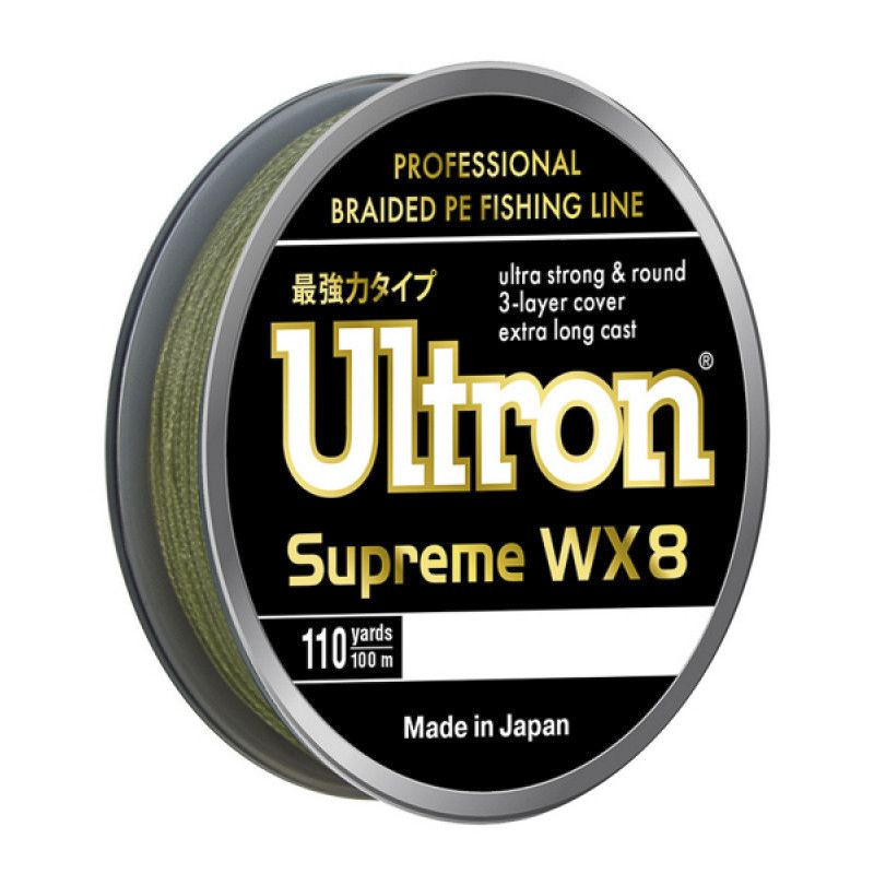 Плетеный шнур ULTRON WX 8 Supreme 0.25 мм/22.0 кг, 100 м, хаки #1