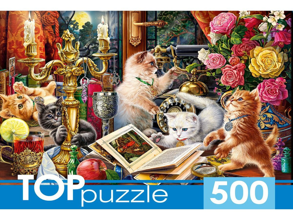 Пазл TOP Puzzle 500 деталей: Ночные котята #1