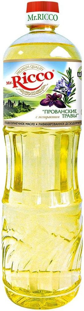 Масло MR. RICCO подсолнечное рафинированное с экстрактом "прованские травы", 1 л * 5 шт  #1