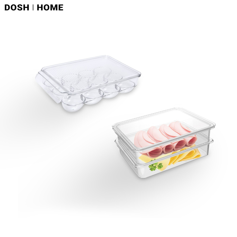Органайзер для холодильника DOSH HOME ALIOT, набор контейнеров для яиц, для продуктов, 3 предмета  #1