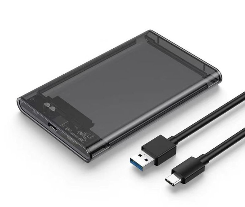 Внешний корпус для жесткого диска 2.5" USB 3.1 / Бокс для hdd прозрачный тонированный  #1