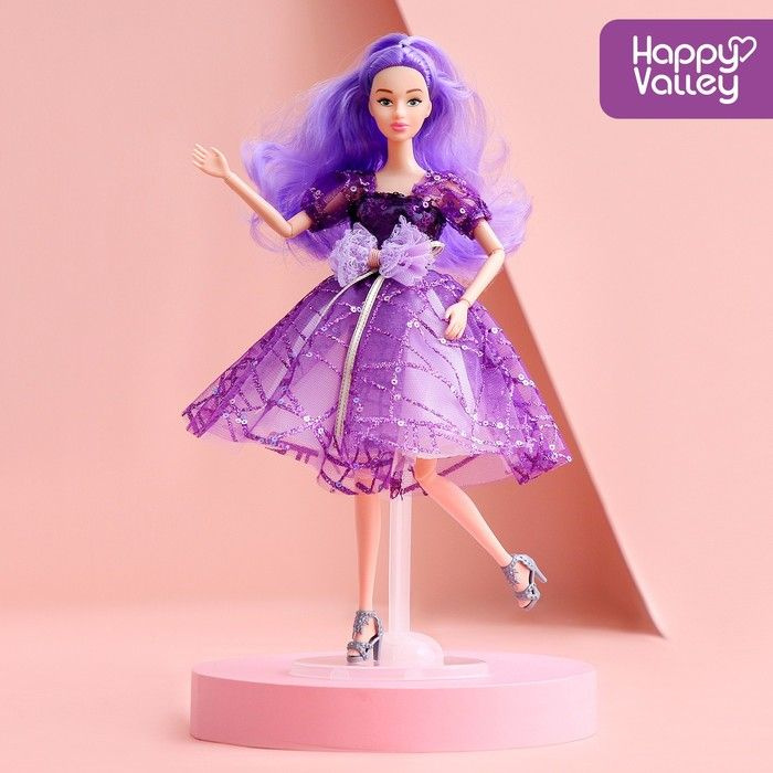 Кукла-модель "Нежные мечты" с аксессуарами, фиолетовые волосы  #1