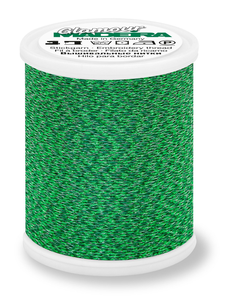 Нитки для шитья и вышивки Madeira, металлизированные Glamour №12, цвет 3057  #1